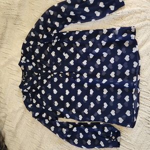 Heart print blouse
